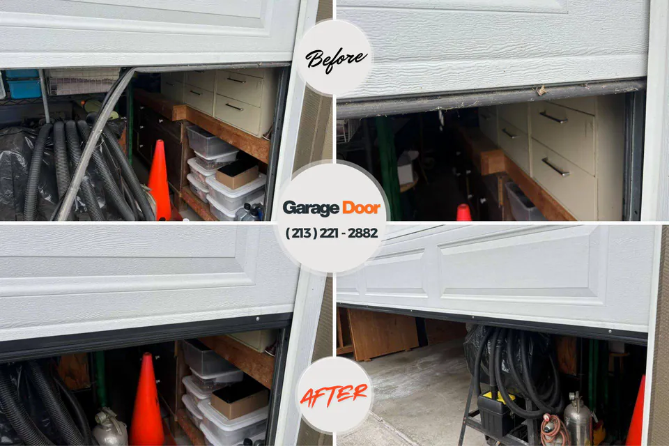 Before and after: garage door repair Culver, IN